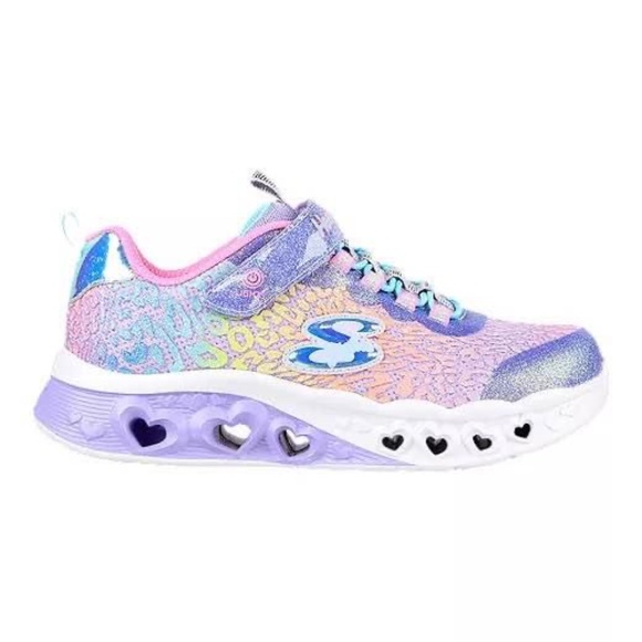 BRAND NEW girl youth skechers flutter hearts light up shoes size 2Y (lights up) - Picture 3 of 9
